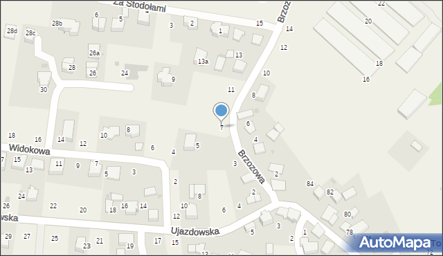 Tomaszowice, Brzozowa, 7, mapa Tomaszowice