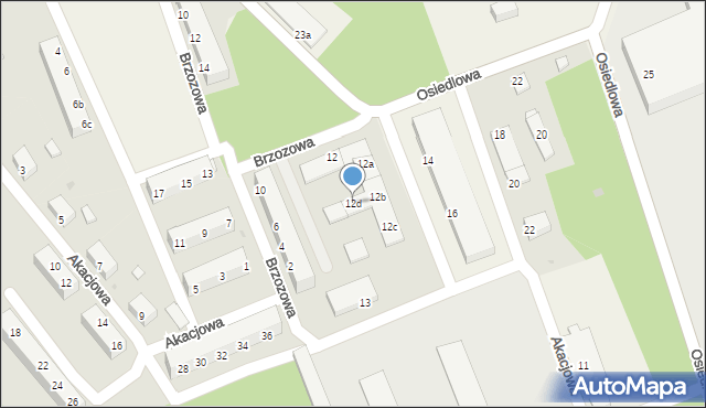 Tomaszowo, Brzozowa, 12d, mapa Tomaszowo