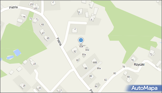 Tomice, Brzozowa, 92a, mapa Tomice
