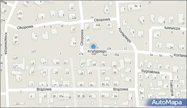 Toruń, Brązowa, 49a, mapa Torunia