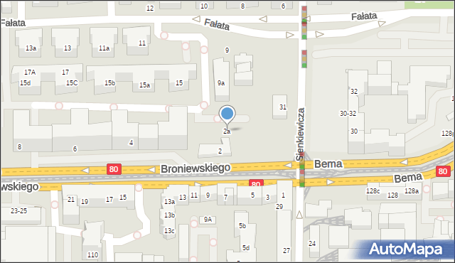 Toruń, Broniewskiego Władysława, 2a, mapa Torunia