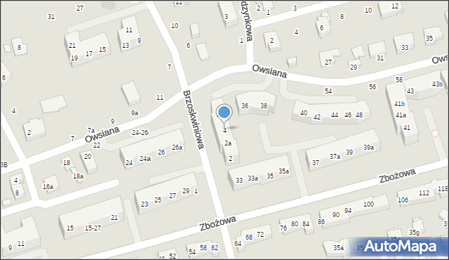 Toruń, Brzoskwiniowa, 4, mapa Torunia