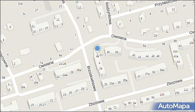 Toruń, Brzoskwiniowa, 4a, mapa Torunia