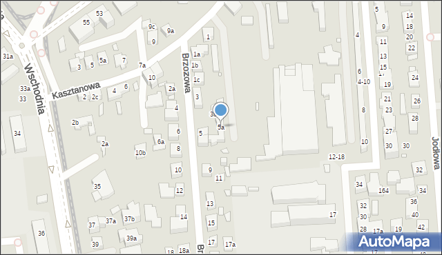 Toruń, Brzozowa, 5a, mapa Torunia