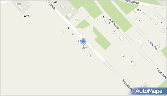 Troniny, Brzozowa, 10, mapa Troniny