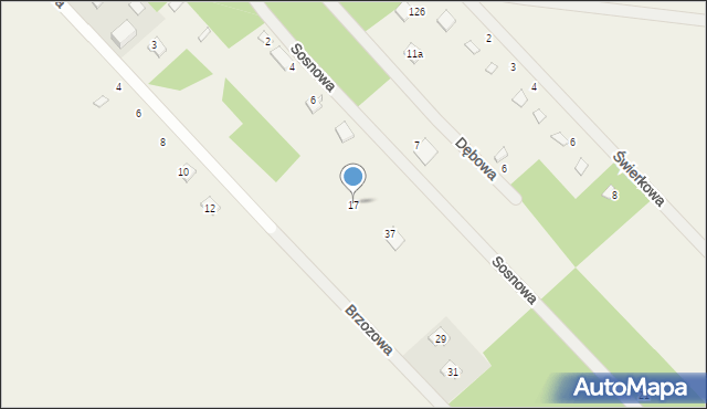Troniny, Brzozowa, 17, mapa Troniny