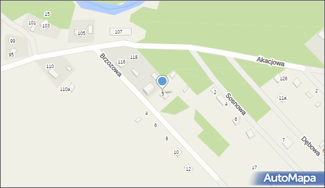 Troniny, Brzozowa, 3, mapa Troniny