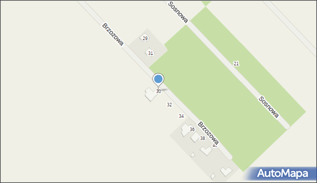 Troniny, Brzozowa, 30, mapa Troniny