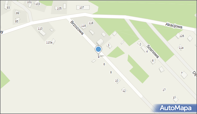 Troniny, Brzozowa, 4, mapa Troniny