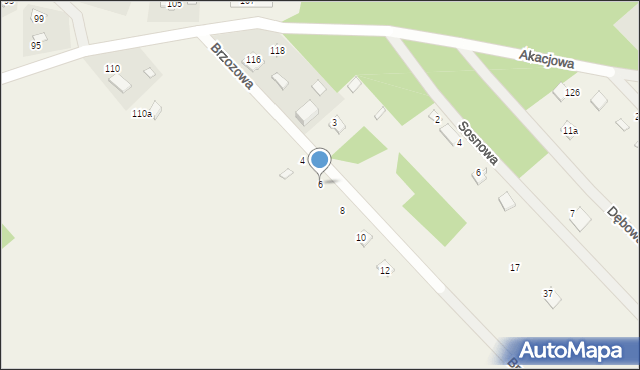 Troniny, Brzozowa, 6, mapa Troniny