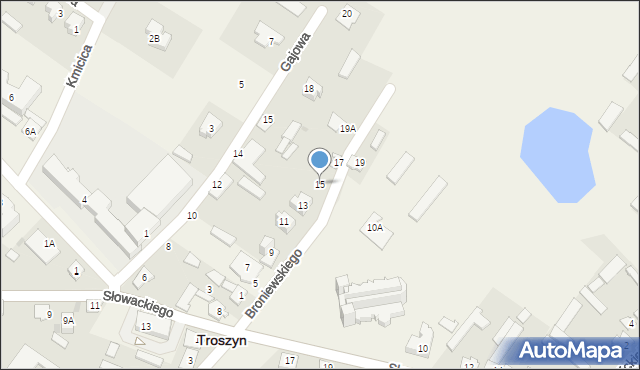 Troszyn, Broniewskiego Władysława, 15, mapa Troszyn