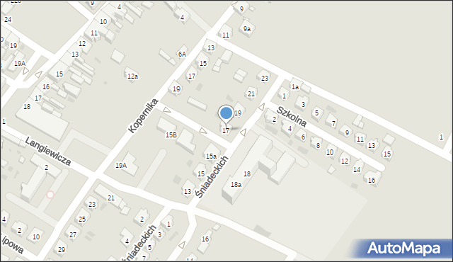 Trzemeszno, Braci Śniadeckich Jana i Jędrzeja, 17, mapa Trzemeszno