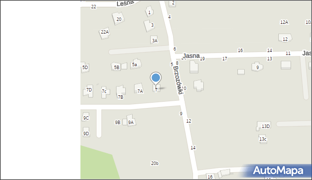 Tuchów, Brzozówki, 7, mapa Tuchów