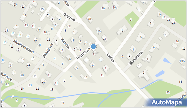 Tuczno, Brzozowa, 1, mapa Tuczno