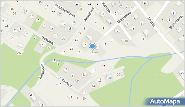 Tuczno, Brzozowa, 13, mapa Tuczno