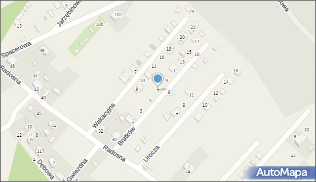 Tuliszów, Bratków, 7, mapa Tuliszów