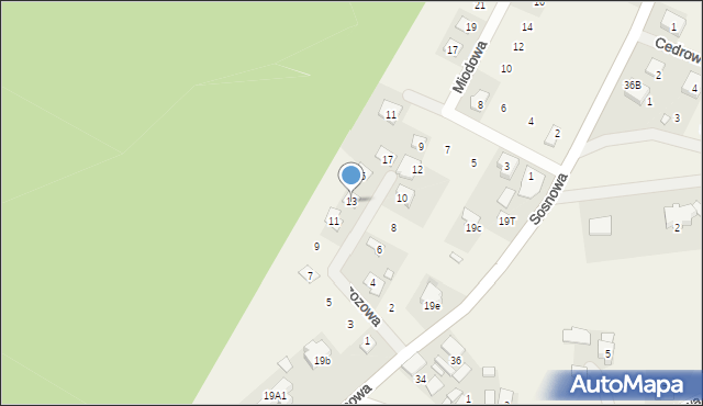 Turawa, Brzozowa, 13, mapa Turawa