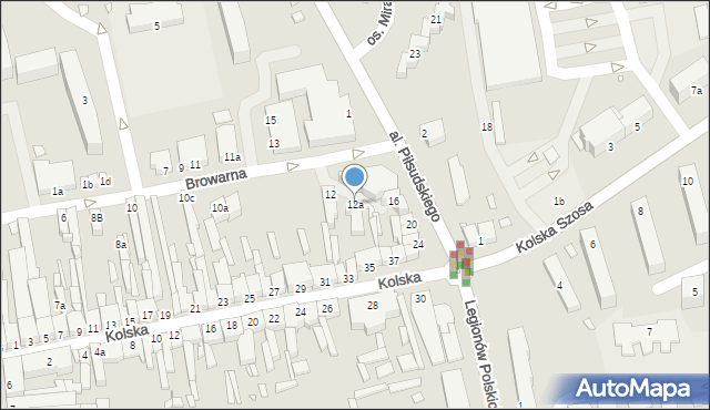 Turek, Browarna, 12a, mapa Turka