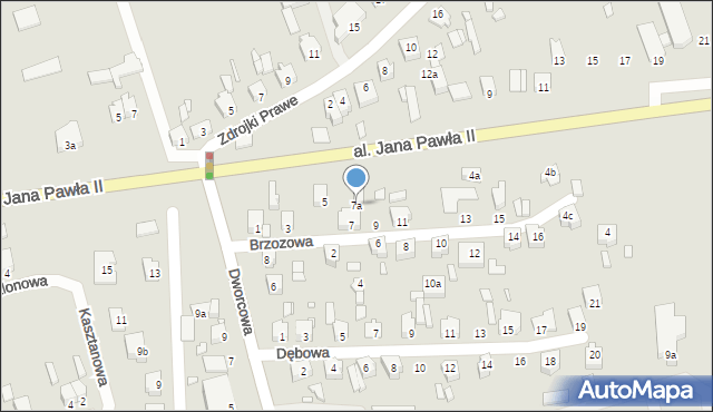 Turek, Brzozowa, 7a, mapa Turka