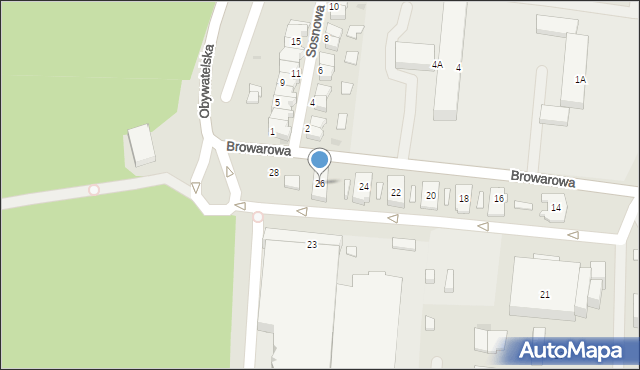 Tychy, Browarowa, 26, mapa Tychów