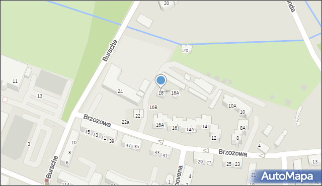 Tychy, Brzozowa, 18, mapa Tychów