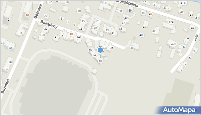 Tychy, Brzozy Jana, 28, mapa Tychów