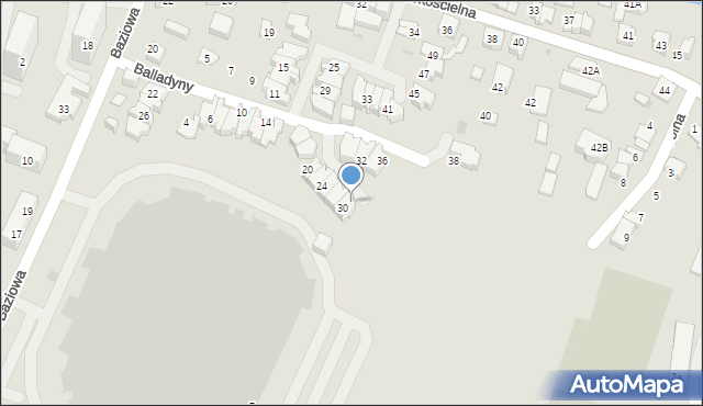 Tychy, Brzozy Jana, 30, mapa Tychów