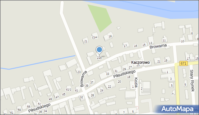 Tykocin, Browarna, 21b, mapa Tykocin