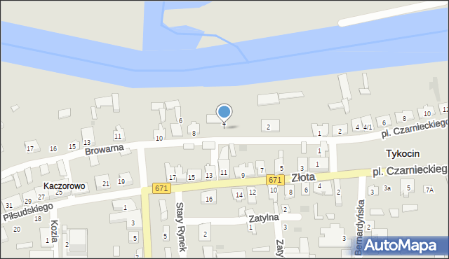 Tykocin, Browarna, 5, mapa Tykocin