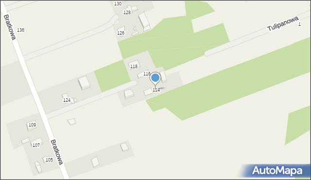 Tymienice, Bratkowa, 114, mapa Tymienice