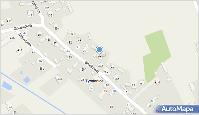 Tymienice, Bratkowa, 30, mapa Tymienice
