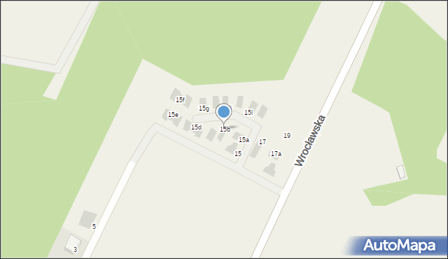 Tyniec Mały, Brzoskwiniowa, 15b, mapa Tyniec Mały