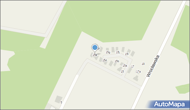 Tyniec Mały, Brzoskwiniowa, 15e, mapa Tyniec Mały
