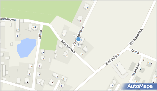 Tyniec Mały, Brzoskwiniowa, 2, mapa Tyniec Mały