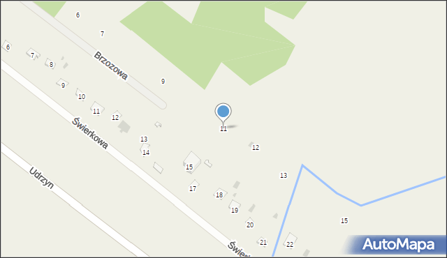 Udrzyn, Brzozowa, 11, mapa Udrzyn