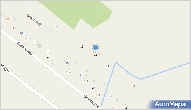 Udrzyn, Brzozowa, 12, mapa Udrzyn