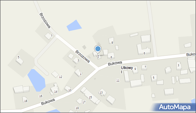 Ulkowy, Brzozowa, 2, mapa Ulkowy