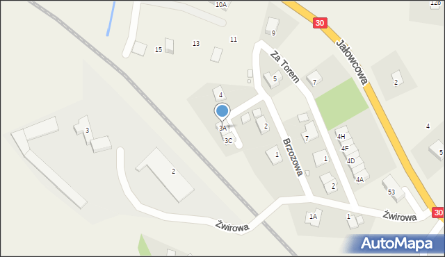 Uniegoszcz, Brzozowa, 3A, mapa Uniegoszcz