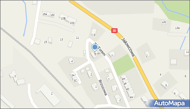 Uniegoszcz, Brzozowa, 5, mapa Uniegoszcz