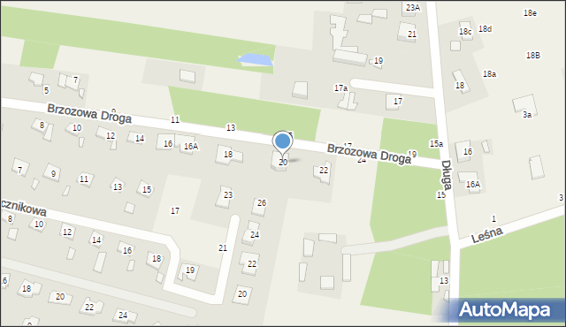 Ustanów, Brzozowa Droga, 20, mapa Ustanów