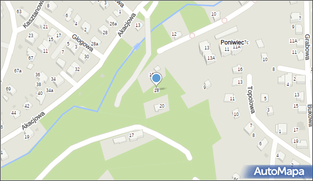 Ustroń, Brzozowa, 18, mapa Ustroń