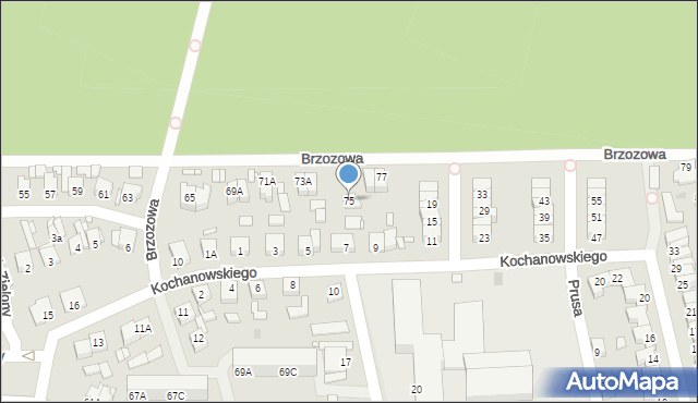 Wągrowiec, Brzozowa, 75, mapa Wągrowiec