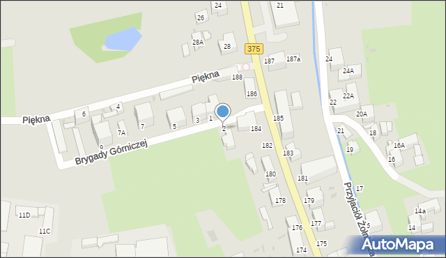 Wałbrzych, Brygady Górniczej, 2, mapa Wałbrzycha