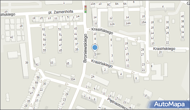 Wałbrzych, Broniewskiego Władysława, 2, mapa Wałbrzycha