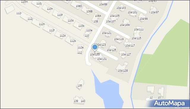 Walendów, Brzozowa, 104/133, mapa Walendów