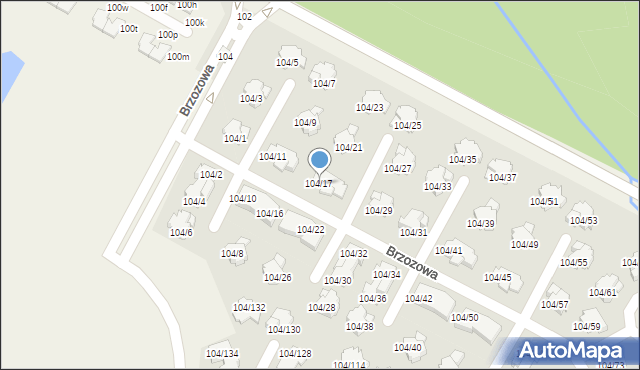 Walendów, Brzozowa, 104/17, mapa Walendów
