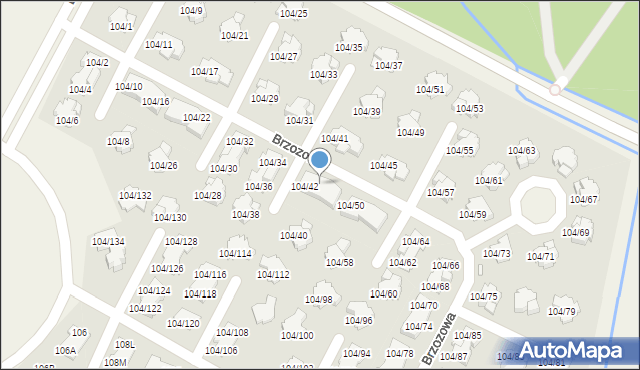 Walendów, Brzozowa, 104/44, mapa Walendów