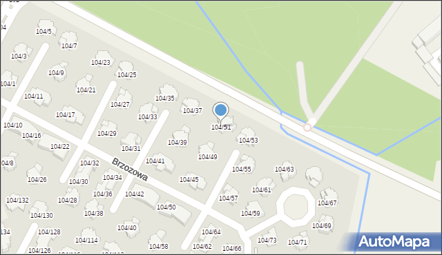 Walendów, Brzozowa, 104/51, mapa Walendów