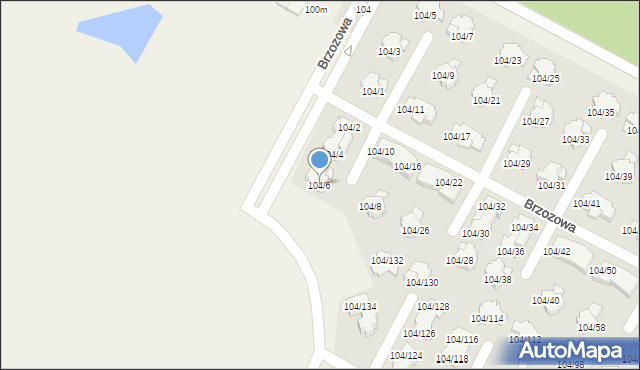 Walendów, Brzozowa, 104/6, mapa Walendów
