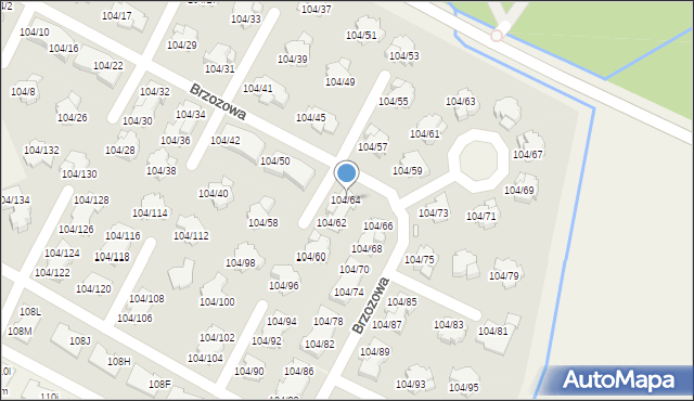 Walendów, Brzozowa, 104/64, mapa Walendów